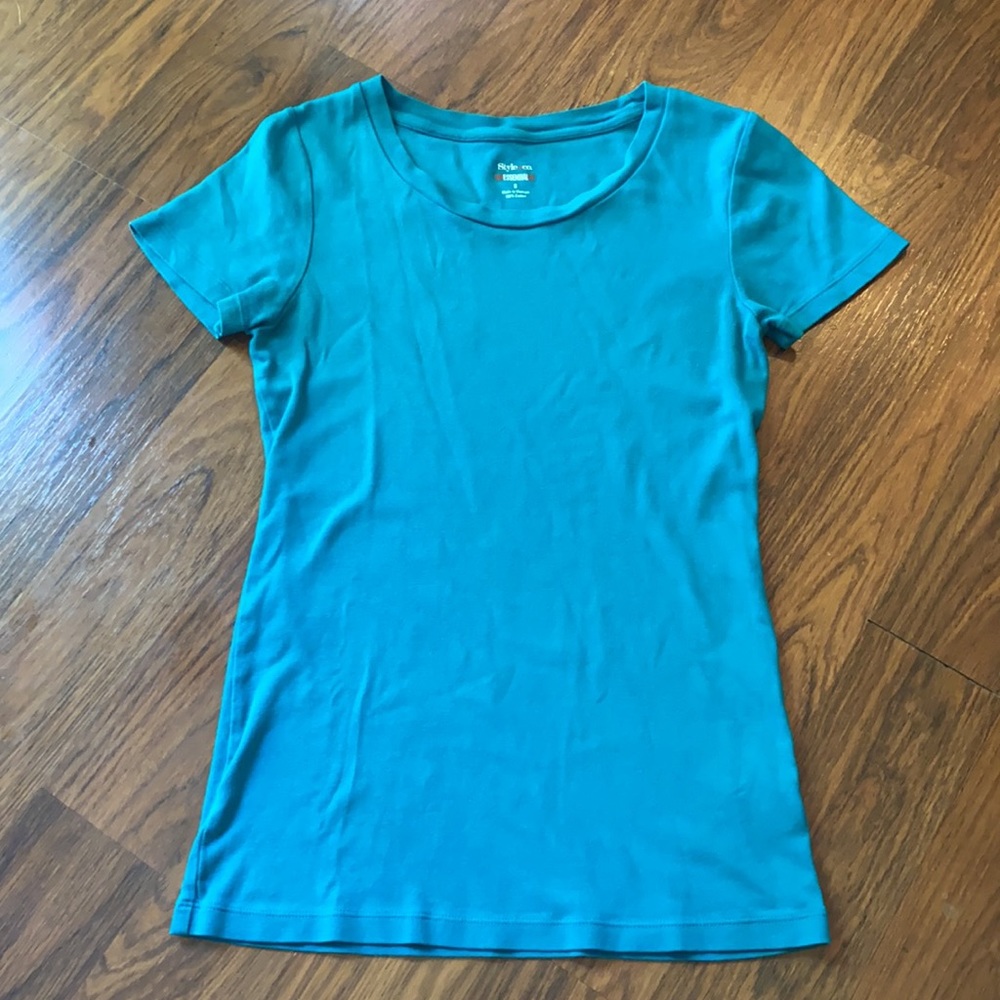 Style & Co The Essentials Tee | Turquoise Color S